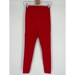 Carbon38 High Rise 7/8 Length Leggings Sz M Red